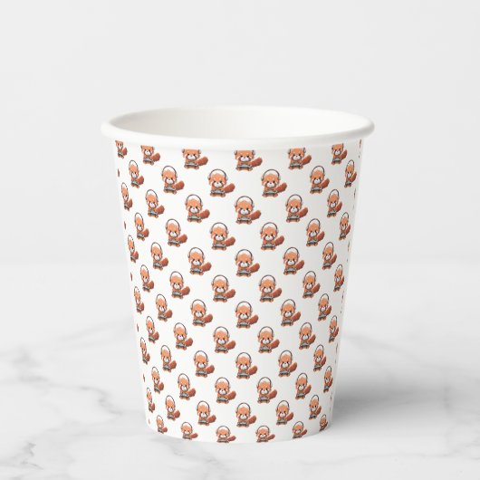 Red Panda Gamer Paper Cups Pappbecher (Vorderseite)