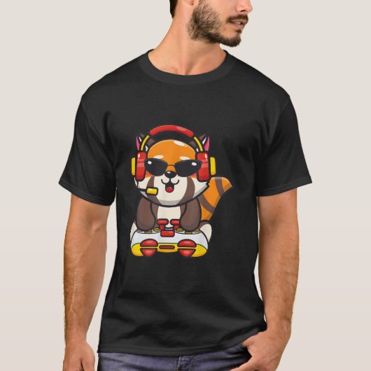 Red Panda Gamer Red Pandas Animal T-Shirt (Vorderseite)