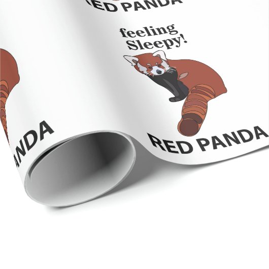 Red Panda Gefühl Sleepy Funny Red Panda Geschenkpapier (Rolleneckpunkt)