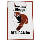 Red Panda Gefühl Sleepy Funny Red Panda Mittlere Geschenktüte (Vorderseite)