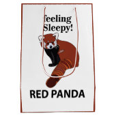 Red Panda Gefühl Sleepy Funny Red Panda Mittlere Geschenktüte (Rückseite)