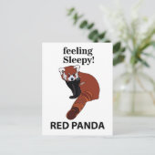 Red Panda Gefühl Sleepy Funny Red Panda Postkarte (Stehend Vorderseite)