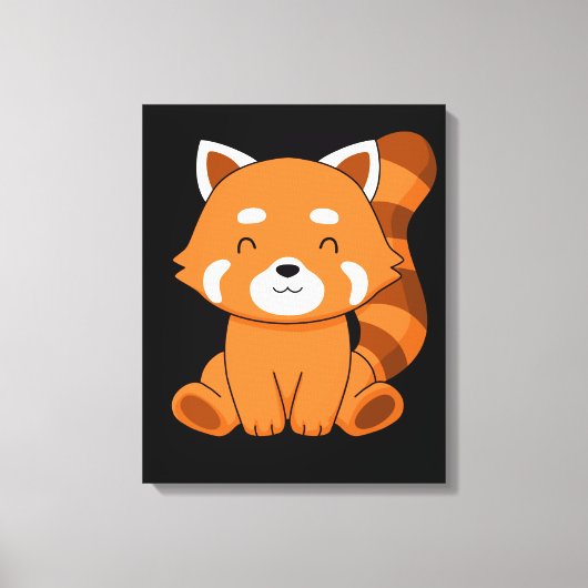 Red Panda Geschenk Kinder Frauen Kawaii Red Panda Leinwanddruck (Vorderseite)