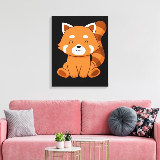 Red Panda Geschenk Kinder Frauen Kawaii Red Panda Leinwanddruck (Insitu (Wohnzimmer))