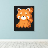 Red Panda Geschenk Kinder Frauen Kawaii Red Panda Leinwanddruck (Insitu (Holzboden))