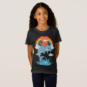 Red Panda gibt Kids Kawaii Red Panda Dolphin T-Shirt (Vorne ganz)