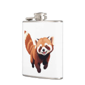 Red Panda glücklich Spielspass Springen in die Luf Flachmann (Links)