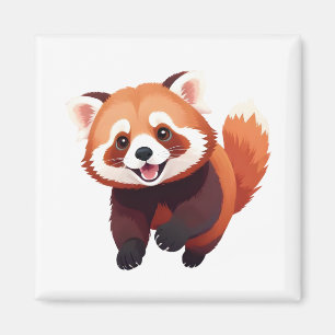 Red Panda glücklich Spielspass Springen in die Luf Magnet