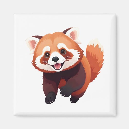 Red Panda glücklich Spielspass Springen in die Luf Magnet (Vorne)