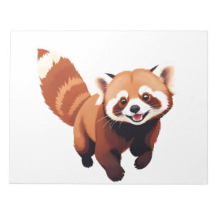 Red Panda glücklich Spielspass Springen in die Luf Notizblock
