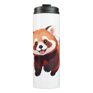 Red Panda glücklich Spielspass Springen in die Luf Thermosbecher