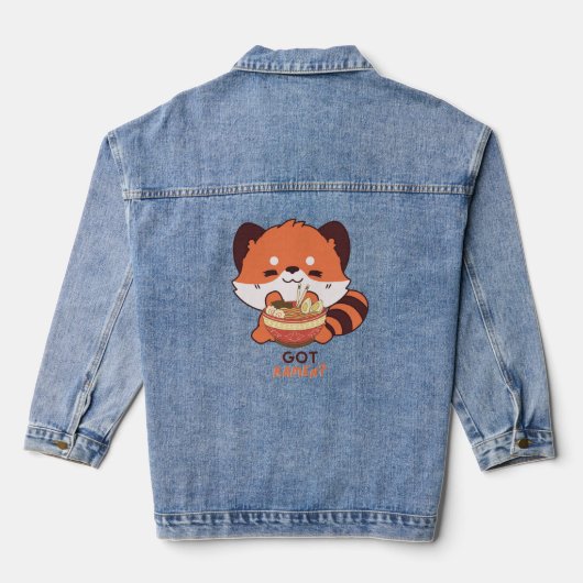 Red Panda: Got Ramen? Jeansjacke (Rückseite)