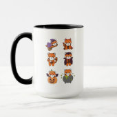 Red Panda Halloween Devil Pumpkin Vampire Costume Tasse (Links)