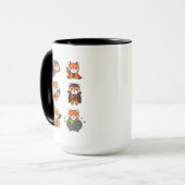 Red Panda Halloween Devil Pumpkin Vampire Costume Tasse (Vorderseite Links)