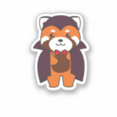 Red Panda Halloween Niedlich Devil Vampire Kostüm Aufkleber (Vorderseite)