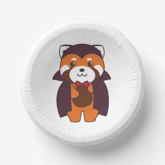 Red Panda Halloween Niedlich Devil Vampire Kostüm Pappteller (Vorderseite)