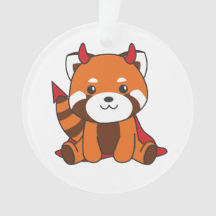 Red Panda Halloween Niedlicher Teufel Hexenkostüm Ornament