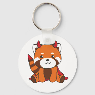 Red Panda Halloween Niedlicher Teufel Hexenkostüm  Schlüsselanhänger