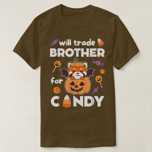 Red Panda Halloween Pumpkin wird Bruder für T-Shirt (Design vorne)
