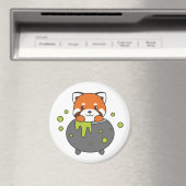 Red Panda Happy Halloween Cauldron Bat Magnet (In Situ (Geschirrspüler))