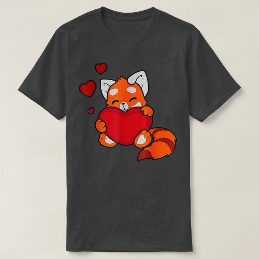 Red Panda Heart T-Shirt (Design vorne)