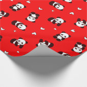 Red Panda Herz Wrapping Paper Geschenkpapier (Ecke)