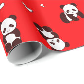 Red Panda Herz Wrapping Paper Geschenkpapier (Rolleneckpunkt)