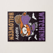 Red Panda Hexe, die dir ein glückliches Halloween  Puzzle (Horizontal)