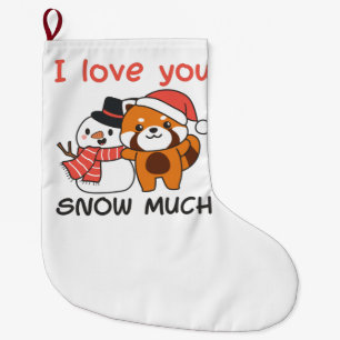 Red Panda I Liebe Sie Schnee viel Schnee Pub Großer Weihnachtsstrumpf