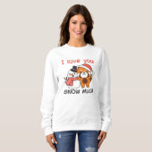 Red Panda I Liebe Sie Schnee viel Schnee Pub Sweatshirt (Vorne ganz)