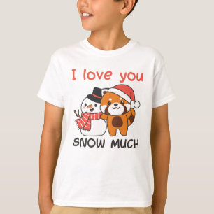 Red Panda I Liebe Sie Schnee viel Schnee Pub T-Shirt