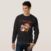 Red Panda I Love You Snow Much Snowman Snow Pun Sweatshirt (Vorne ganz)