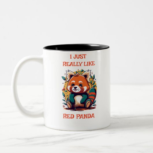 Red Panda, ich mag Red Panda wirklich Zweifarbige Tasse (Links)
