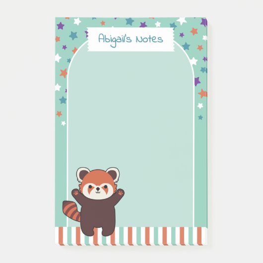 Red Panda - Ihre Anmerkungen zum grünen Arsch Post-it Klebezettel (Vorderseite)