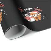 Red Panda I'm Snow Niedlich Snowman Snow Pun Geschenkpapier (Rolleneckpunkt)