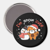 Red Panda I'm Snow Niedlich Snowman Snow Pun Magne Magnet (Vorderseite/Rückseite)