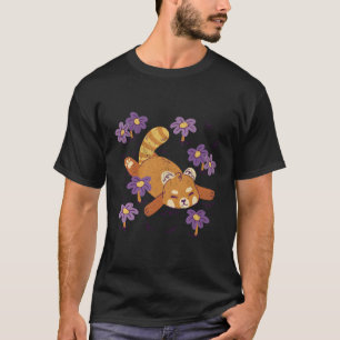 Red Panda in Blume Tiergarten Kawaii T-Shirt