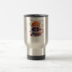 Red Panda in einer Kaffee-Tasse Frohe Weihnachten Reisebecher