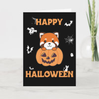 Red Panda in Pumpkin Niedlich Pandas Happy Hallowe