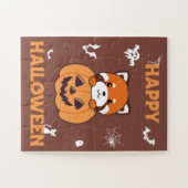 Red Panda in Pumpkin Niedlich Pandas Happy Hallowe Puzzle (Horizontal)