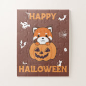 Red Panda in Pumpkin Niedlich Pandas Happy Hallowe Puzzle (Vertikal)