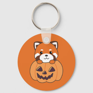 Red Panda in Pumpkin Niedlich Pandas Happy Hallowe Schlüsselanhänger