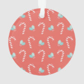 Red Panda JOY Candy Cane Red Holiday Ornament (Rückseite)