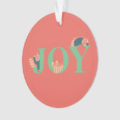 Red Panda JOY Candy Cane Red Holiday Ornament (Vorderseite)