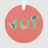 Red Panda JOY Candy Cane Red Holiday Ornament (Vorderseite)