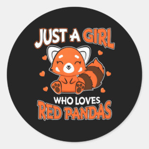 Red Panda Just A Who Liebe Red Pandas Runder Aufkleber
