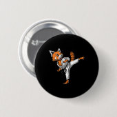 Red Panda Karate Ninja Martial Arts Kickboxing Tae Button (Vorne & Hinten)