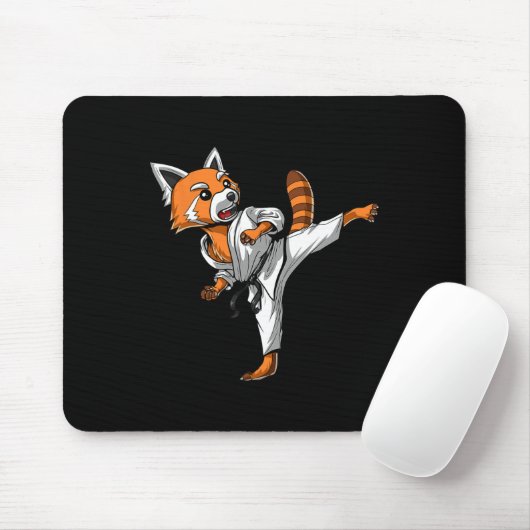 Red Panda Karate Ninja Martial Arts Kickboxing Tae Mousepad (Mit Mouse)