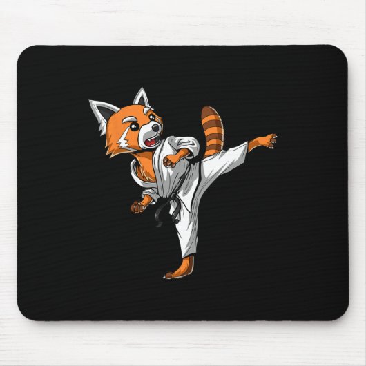 Red Panda Karate Ninja Martial Arts Kickboxing Tae Mousepad (Vorne)