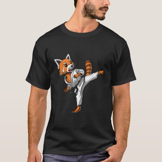Red Panda Karate Ninja Mial Kickboxing Taekwondo T-Shirt (Vorderseite)